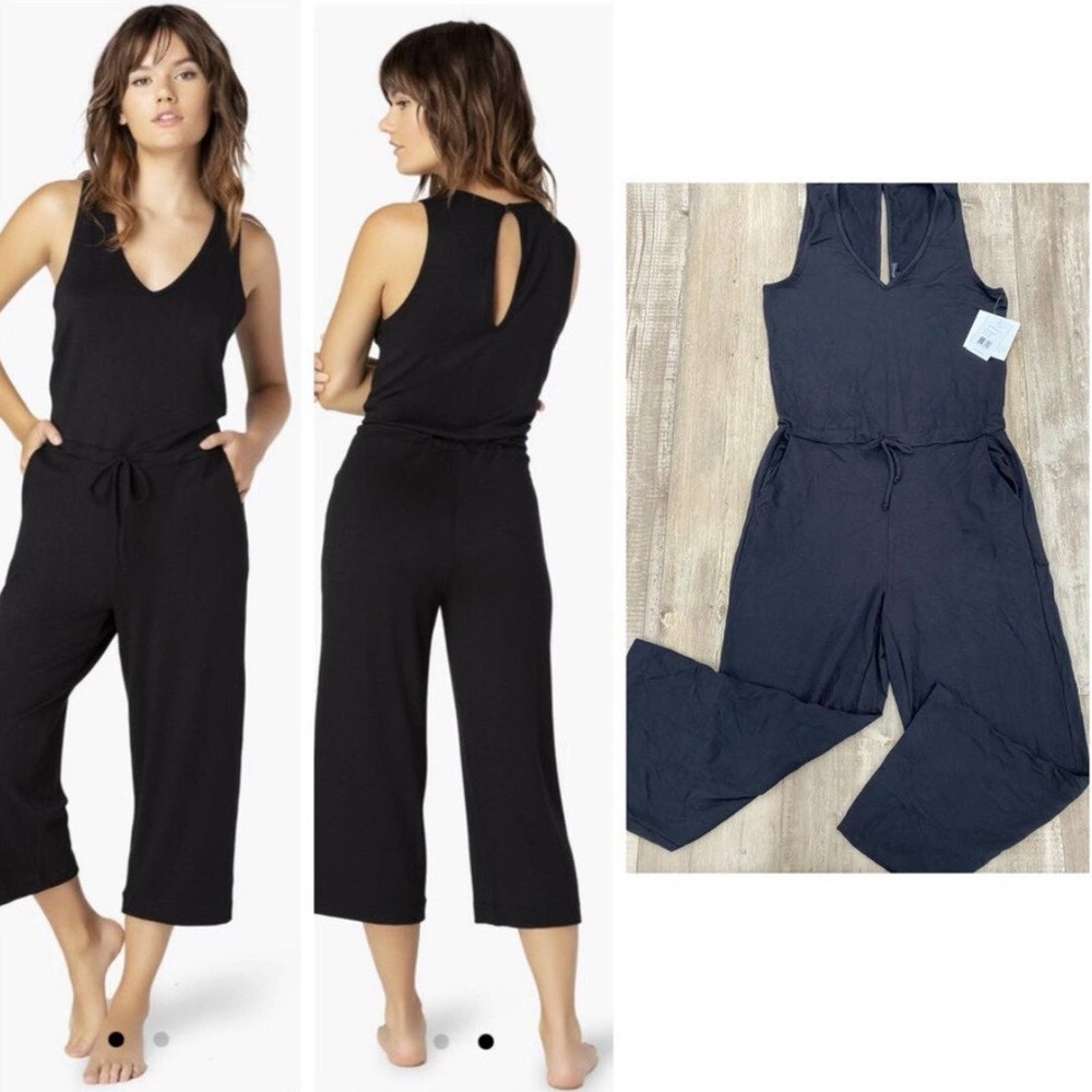New with Tags Beyond Yoga Solid Choice Jumpsuit in Black Size Large